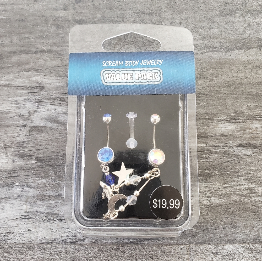 Dolphin & Pink Moon Complimentary Navel Ring